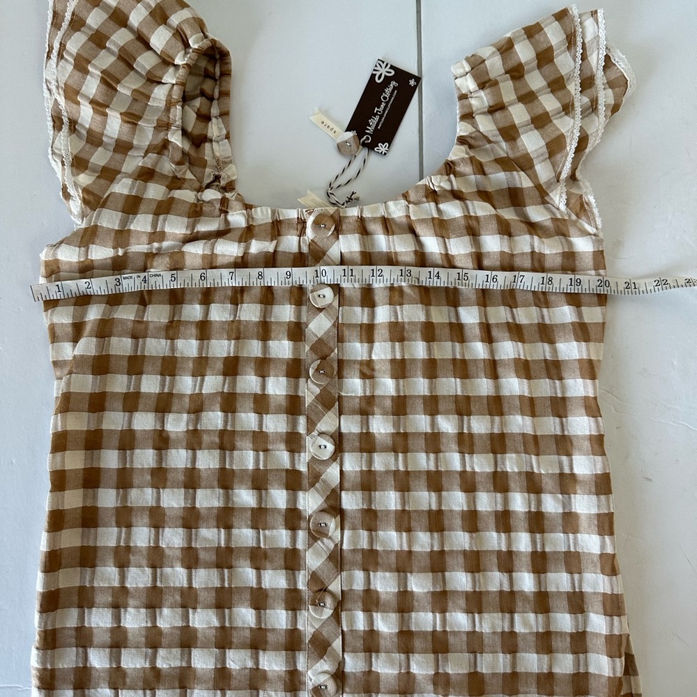 NWT Small Matilda Jane Annabelle Plaid Off Shoulder Blouse Gingham - Picture 12 of 12